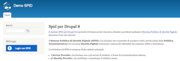 Modulo di Autenticazione SPID per Drupal 8